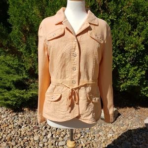Athleta Orange Safari Style Blazer Jacket Medium